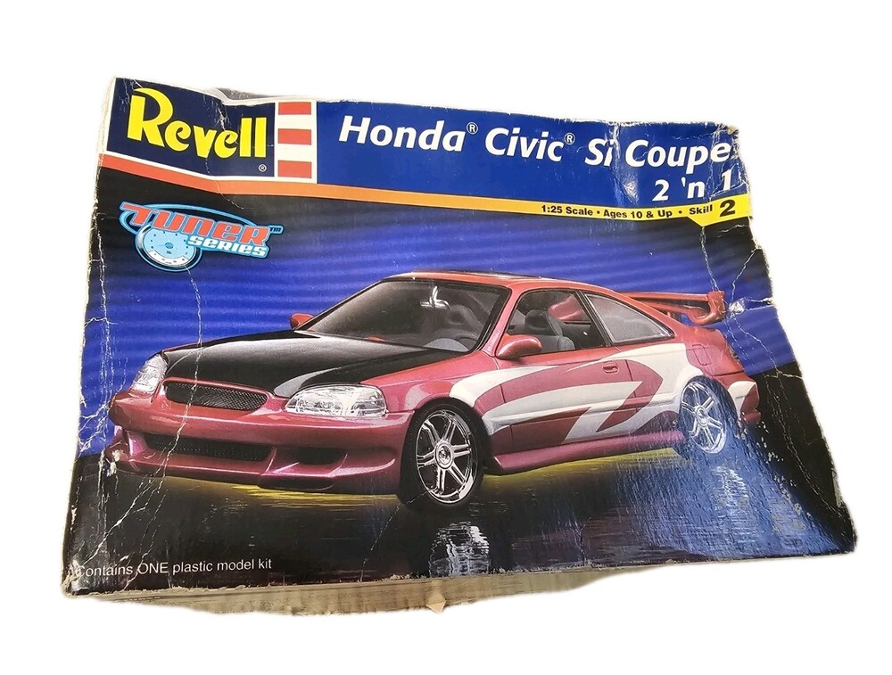 M21D Revell Tuner Series Honda Civic Si Coupe 2'n1 1:25 Kit 85-2388 Not Complet